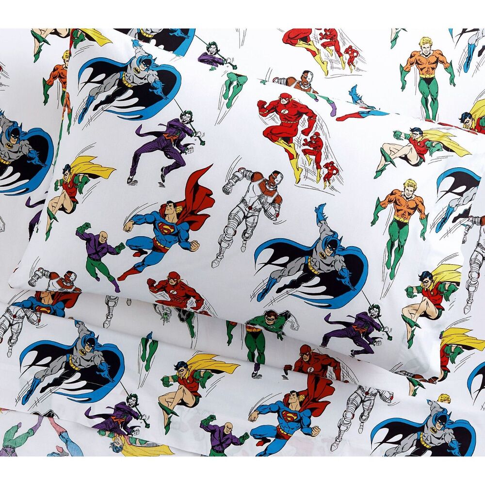 Pottery Barn Kids Justice League™ Full Fitted Sheet & 2 Pillowcases